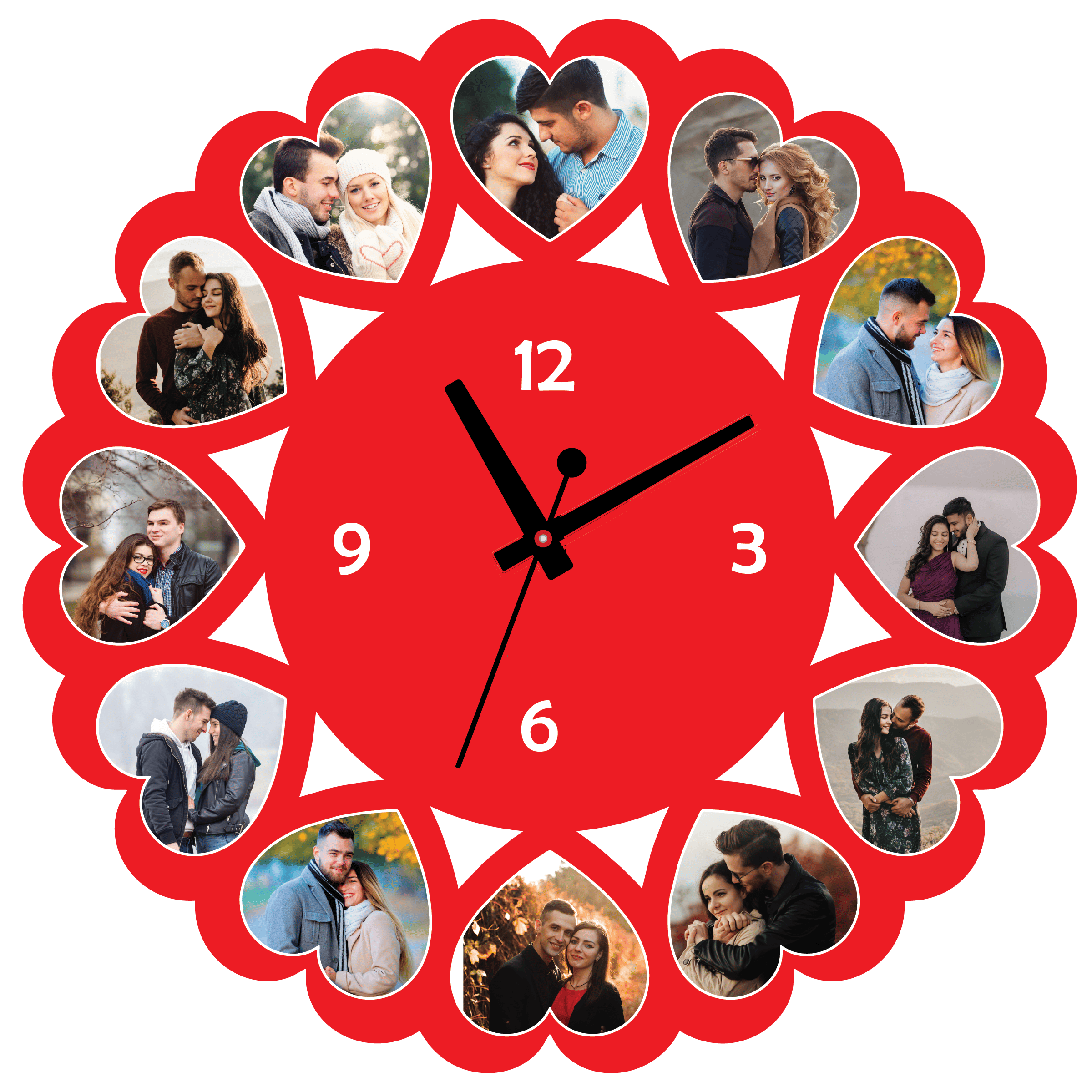 Wall Clock With Heart Design Photo Gift